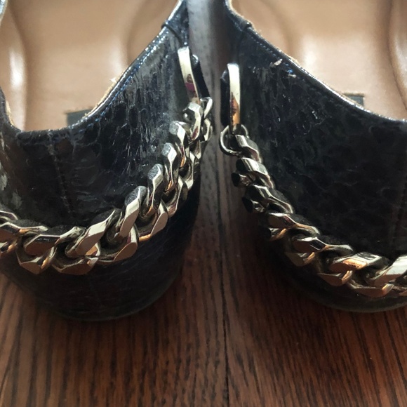Rachel Zoe Blue Laura Snakeskin Ballerina Flats-7 - Picture 3 of 5